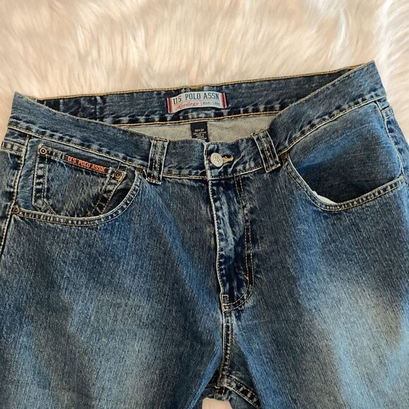 U.S. Polo Assn. Blue Distressed Jeans Size 38 x 30 - Picture 1 of 10
